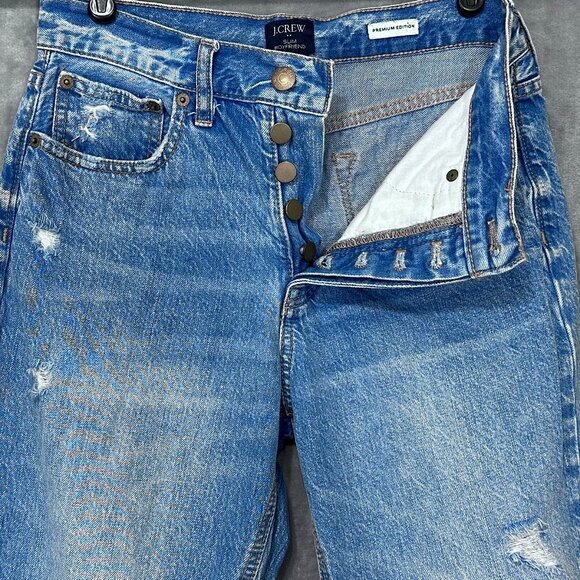 J.Crew Premium Edition Button-Fly Slim Boyfriend Jeans Sz 25 - Picture 3 of 13